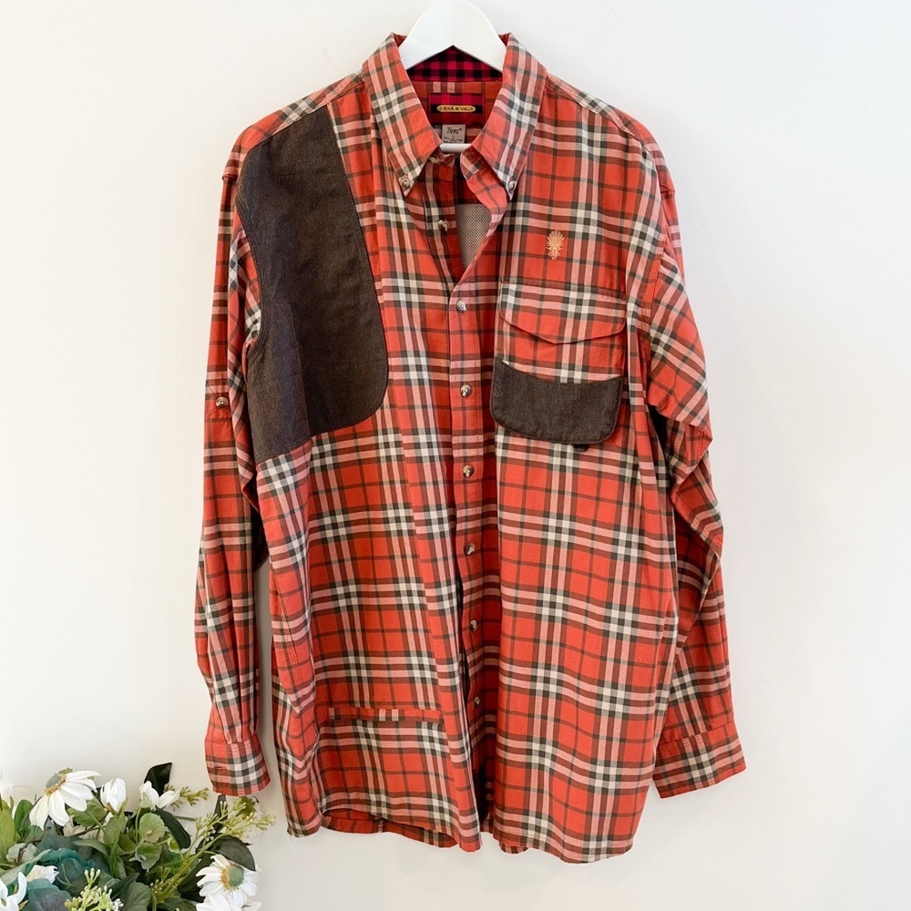 BraeVal Men’s Artemis Hunting Shooting Button Down Tartan Plaid Shirt Size Large